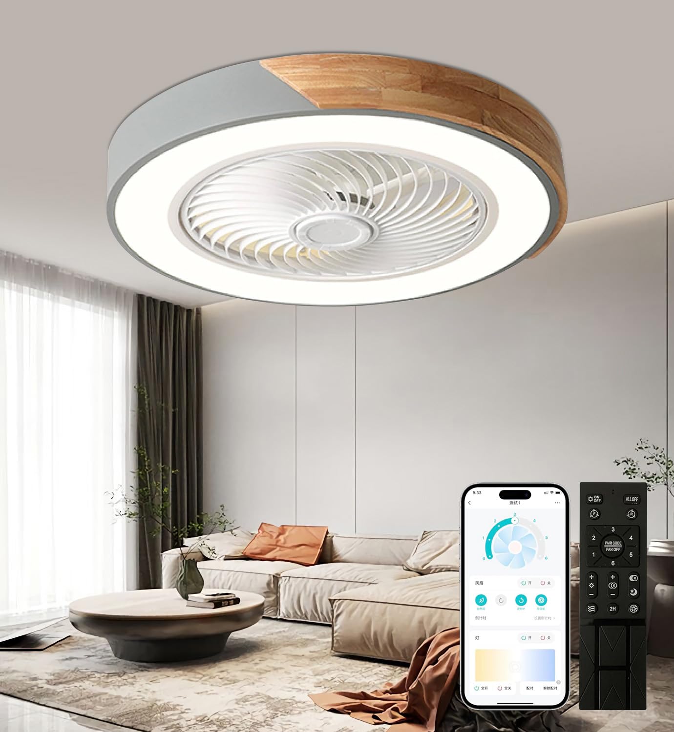 Amazon.co.jp : XINGMU LED シーリングファンライト 屋内用天井扇風機